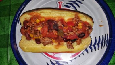 chili hot dog