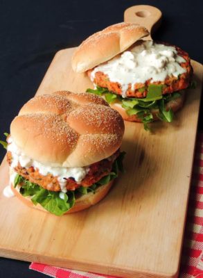Buffalo Chicken Burger From Easy Recipes for Busy Families!!