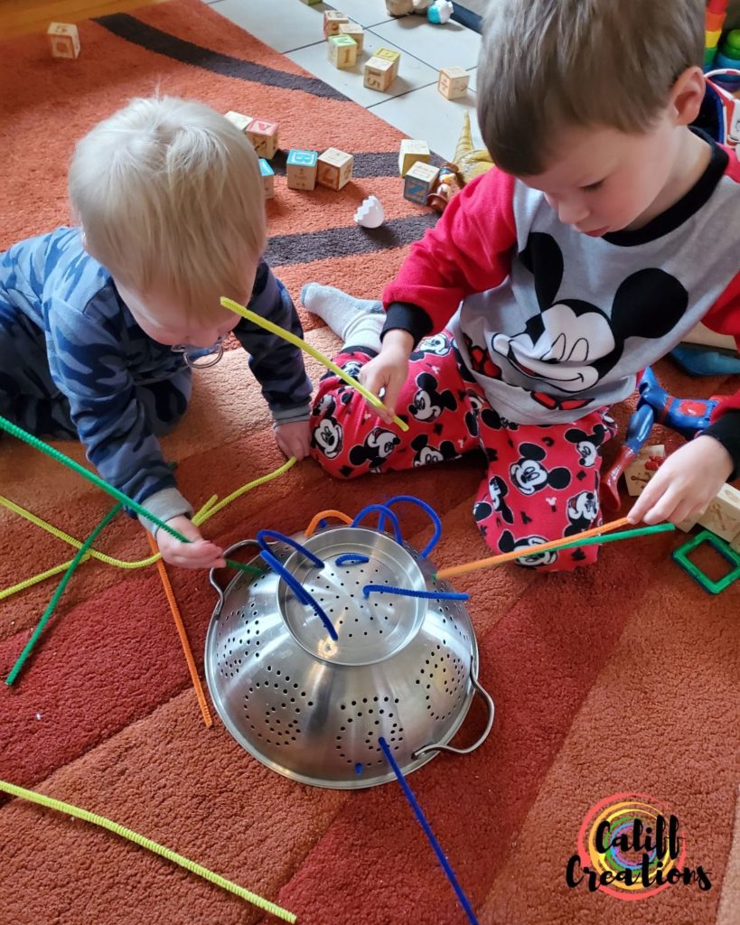 Pipe cleaner fine motor skill activity