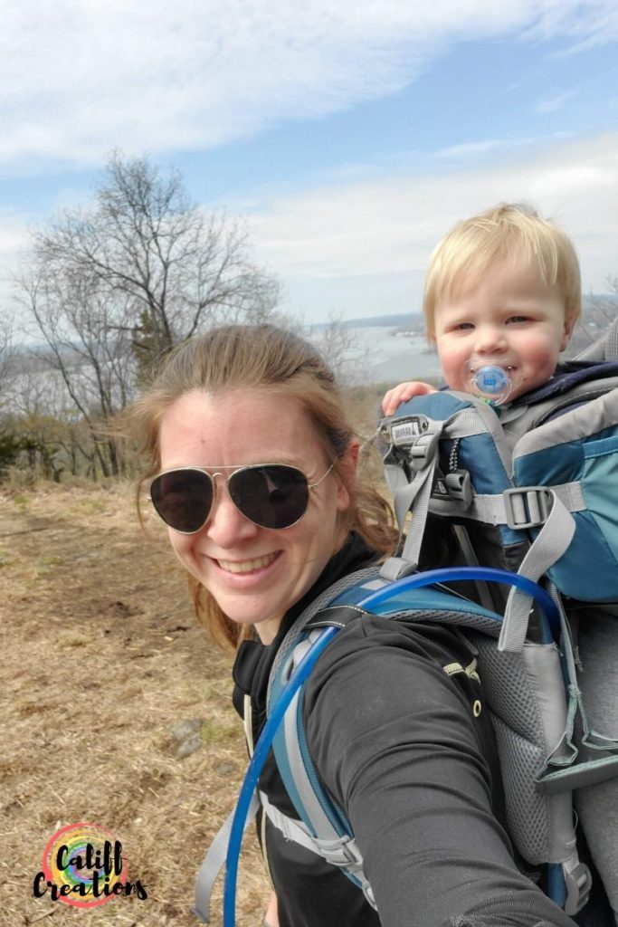 My son and I at Round Top hiking in April