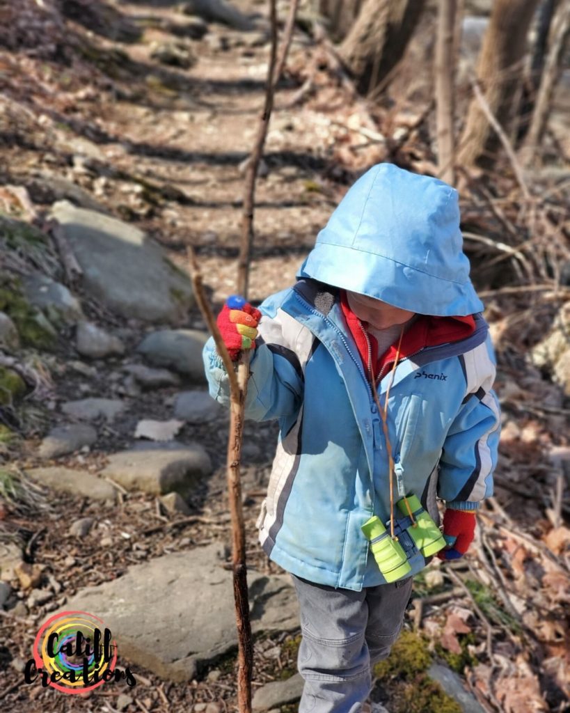 He found a hiking stick