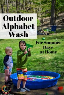 Outdoor alphabet wash for summer days at home