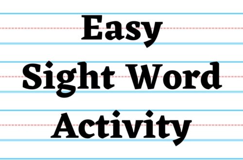 Easy Sight Word Activity for Early Readers