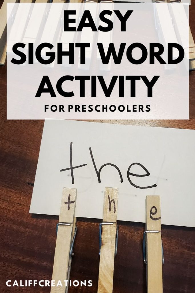 Easy Sight Word Activity for Preschoolers
