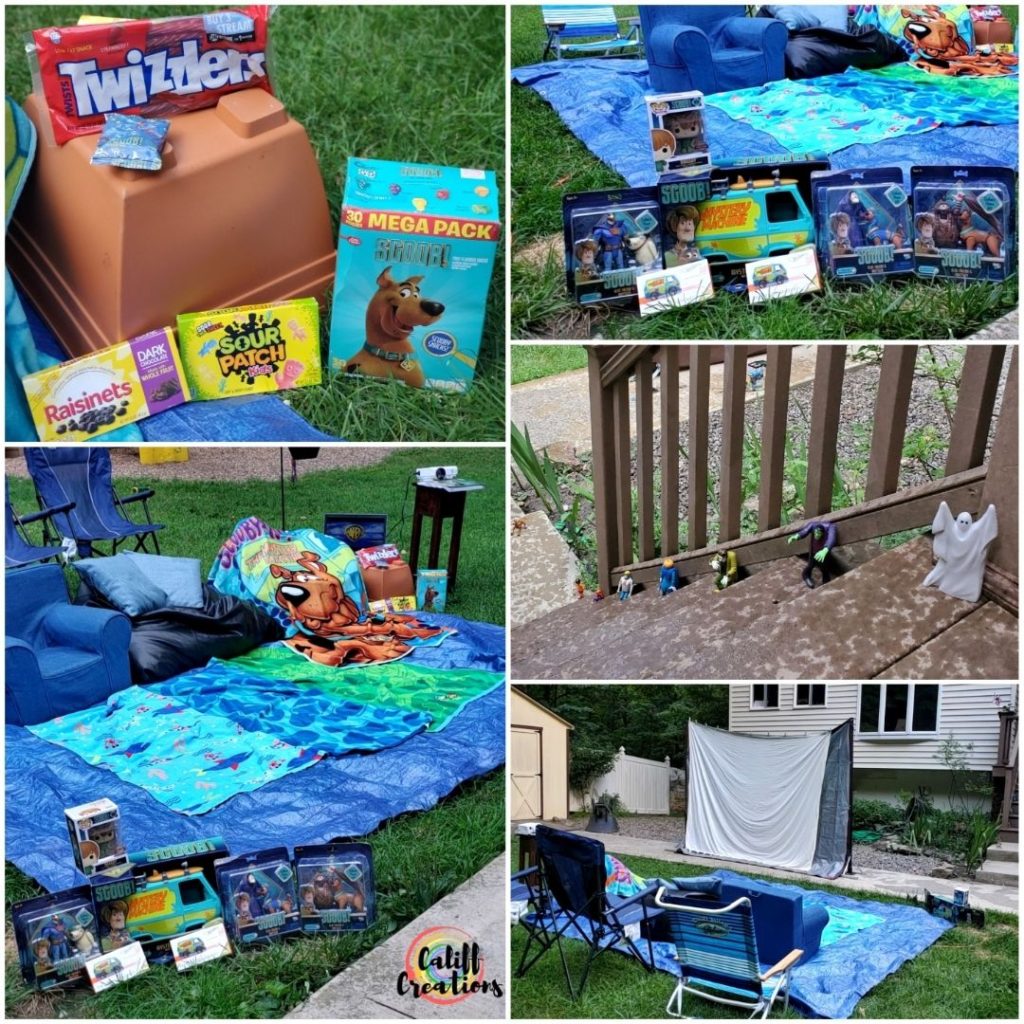 The set up for our outdoor movie night