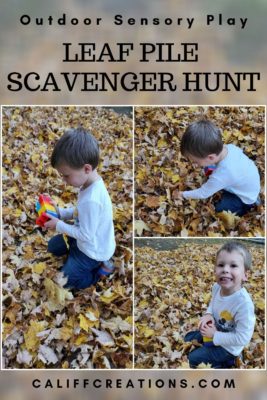 Outdoor Sensory Play: Leaf Pile Scavenger Hunt