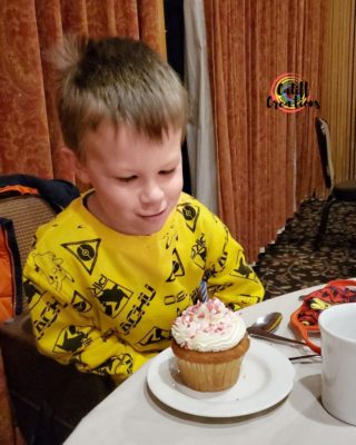 Celebrating my son's 5th birthday at Woodloch