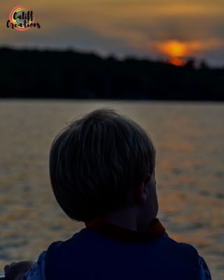 Sunset with toddler boy