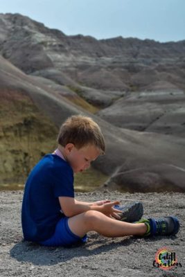 Playing at the yellow mounds